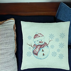 Alternative view of Perna Decorativa de Craciun Om de Zapada, 1, 40x40 cm, Verde Menta, Husa Detasabila, Burduf