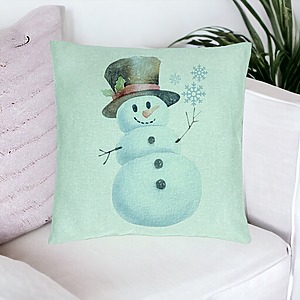 Alternative view of Perna Decorativa de Craciun Om de Zapada, 2, 40x40 cm, Verde Menta, Husa Detasabila, Burduf