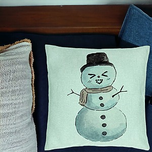 Alternative view of Perna Decorativa de Craciun Om de Zapada, 3, 40x40 cm, Verde Menta, Husa Detasabila, Burduf