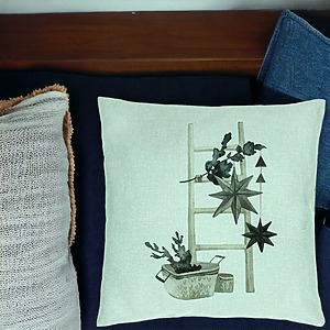 Alternative view of Perna Decorativa cu tematica de Craciun, 12, 40x40 cm, Verde Menta, Husa Detasabila, Burduf