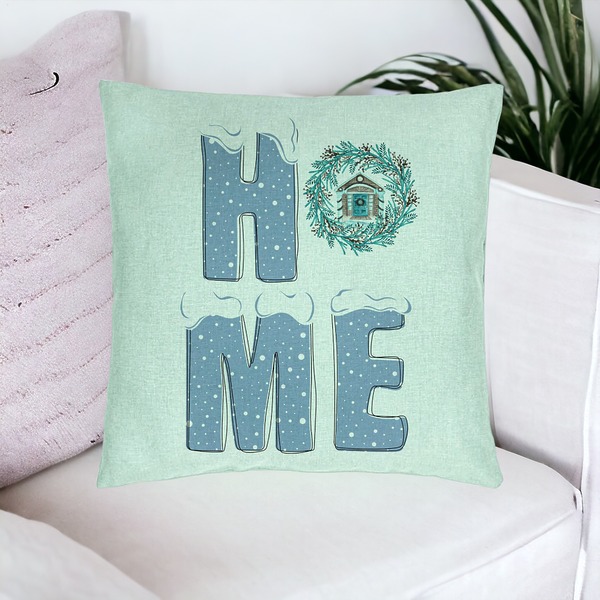 Perna Decorativa de Craciun, HOME, 40x40 cm, Verde Menta, Husa Detasabila, Burduf 17 bsc0416 PhotoRoom 1 1