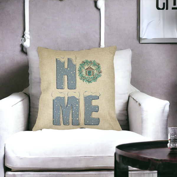 Perna Decorativa de Craciun, HOME, 40x40 cm, Husa Detasabila, Burduf 29 bsc0416 PhotoRoom