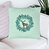 Perna Decorativa Coronita de Craciun si REN, 40x40 cm, Verde Menta, Husa Detasabila, Burduf 24 bsc0418 PhotoRoom 1