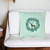 Perna Decorativa Coronita de Craciun si REN, 40x40 cm, Verde Menta, Husa Detasabila, Burduf 25 bsc0418 PhotoRoom 2