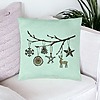Perna Decorativa cu tematica de Craciun, 16, 40x40 cm, Verde Menta, Husa Detasabila, Burduf 23 bsc0423 PhotoRoom 5