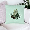 Perna Decorativa cu tematica de Craciun, Lumanari, 8, 40x40 cm, Verde Menta, Husa Detasabila, Burduf 24 bsc0439 PhotoRoom 1