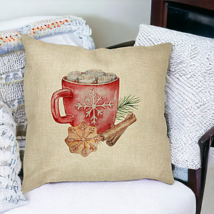 Alternative view of Perna Decorativa cu tematica de Craciun, 20, 40x40 cm, Husa Detasabila, Burduf