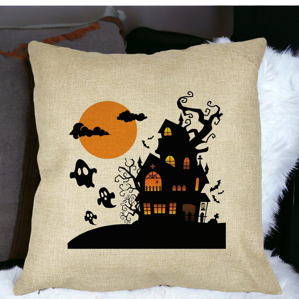 Perna Decorativa cu motiv de Halloween 4, 40x40 cm, Husa Detasabila, Burduf 24 bsc0526 PhotoRoom 1