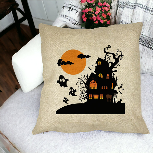 Perna Decorativa cu motiv de Halloween 4, 40x40 cm, Husa Detasabila, Burduf 25 bsc0526 PhotoRoom 2