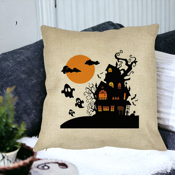 Perna Decorativa cu motiv de Halloween 4, 40x40 cm, Husa Detasabila, Burduf 26 bsc0526 PhotoRoom 3