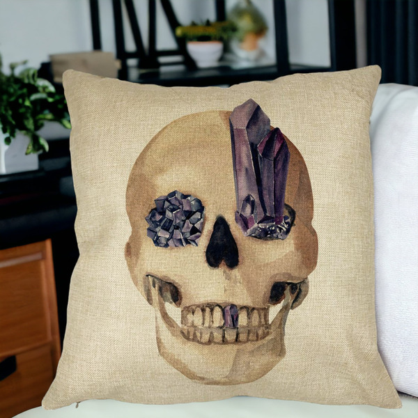Perna Decorativa cu motiv Craniu de Halloween,1, 40x40 cm, Husa Detasabila, Burduf 24 bsc0537 PhotoRoom 3