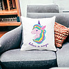 Perna Decorativa Patrata Unicorns Believe in Magic, 40x40 cm, Alba, Mata, Husa Detasabila, Burduf 25 bss0056 PhotoRoom 1