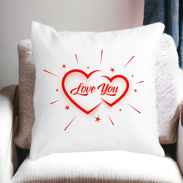 Perna Decorativa Patrata Love You, 40x40 cm, Alba, Mata, Husa Detasabila, Burduf 18 bss0175 PhotoRoom