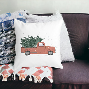 Alternative view of Perna Decorativa cu tematica de Craciun, 15, 40x40 cm, Alba, Mata, Husa Detasabila, Burduf