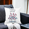 Perna Decorativa cu tematica de Craciun, Flamingo si Text, 40x40 cm, Alba, Mata, Husa Detasabila, Burduf 21 bss0442 PhotoRoom 1