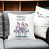Perna Decorativa cu tematica de Craciun, Flamingo si Text, 40x40 cm, Alba, Mata, Husa Detasabila, Burduf 20 bss0442 PhotoRoom
