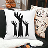 Perna Decorativa cu motiv de Halloween 5, 40x40 cm, Alba, Mata, Husa Detasabila, Burduf 28 bss0528 PhotoRoom