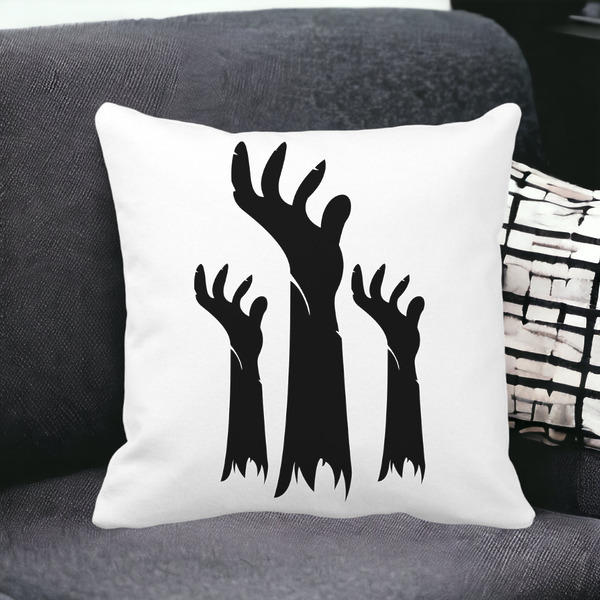 Perna Decorativa cu motiv de Halloween 5, 40x40 cm, Alba, Mata, Husa Detasabila, Burduf 17 bss0528 PhotoRoom 2