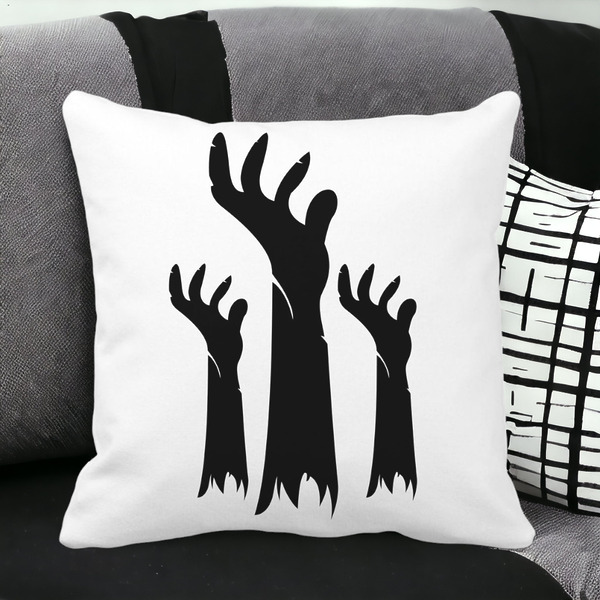 Perna Decorativa cu motiv de Halloween 5, 40x40 cm, Alba, Mata, Husa Detasabila, Burduf 19 bss0528 PhotoRoom 4