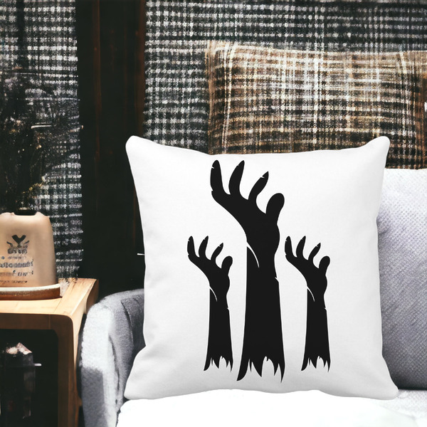 Perna Decorativa cu motiv de Halloween 5, 40x40 cm, Alba, Mata, Husa Detasabila, Burduf 20 bss0528 PhotoRoom 5