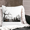Perna Decorativa cu motiv Cimitir de Halloween, 40x40 cm, Alba, Mata, Husa Detasabila, Burduf 20 bss0529 PhotoRoom 1