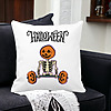 Perna Decorativa cu motiv Sechelet de Halloween 2, 40x40 cm, Alba, Mata, Husa Detasabila, Burduf 28 bss0541 PhotoRoom