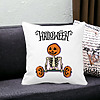 Perna Decorativa cu motiv Sechelet de Halloween 2, 40x40 cm, Alba, Mata, Husa Detasabila, Burduf 25 bss0541 PhotoRoom 3
