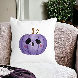 Alternative view of Perna Decorativa cu motiv de Halloween 10, 40x40 cm, Alba, Mata, Husa Detasabila, Burduf