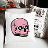 Perna Decorativa cu motiv Craniu de Halloween, 2, 40x40 cm, Alba, Mata, Husa Detasabila, Burduf 24 bss0550 1 PhotoRoom