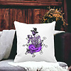 Perna Decorativa cu motiv Sechelet de Halloween 4, 40x40 cm, Alba, Mata, Husa Detasabila, Burduf 22 bss0552 PhotoRoom 3