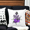 Perna Decorativa cu motiv Sechelet de Halloween 4, 40x40 cm, Alba, Mata, Husa Detasabila, Burduf 23 bss0552 PhotoRoom 4