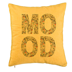 Perna Decorativa, Model Mood, 40×40 cm, Galben, Husa Detasabila, Burduf