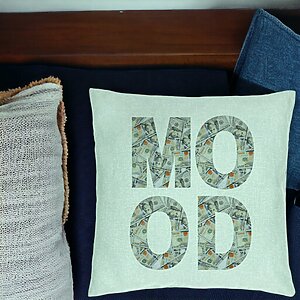 Alternative view of Perna Decorativa, Model Mood, 40×40 cm, Verde Menta, Husa Detasabila, Burduf