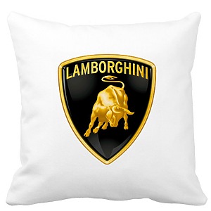 Perna Decorativa, Lamborghini, 40×40 cm, Alba, Mata, Husa Detasabila, Burduf