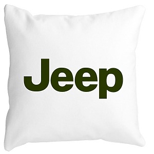 Perna Decorativa, Jeep, 40×40 cm, Alba, Mata, Husa Detasabila, Burduf