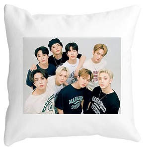 Perna Decorativa, Stray Kids 5, 40×40 cm, Alba, Mata, Husa Detasabila, Burduf