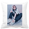 Perna Decorativa BlackPink Lisa 3, 40×40 cm, Alba, Mata, Husa Detasabila, Burduf 4 bscalbmat0772