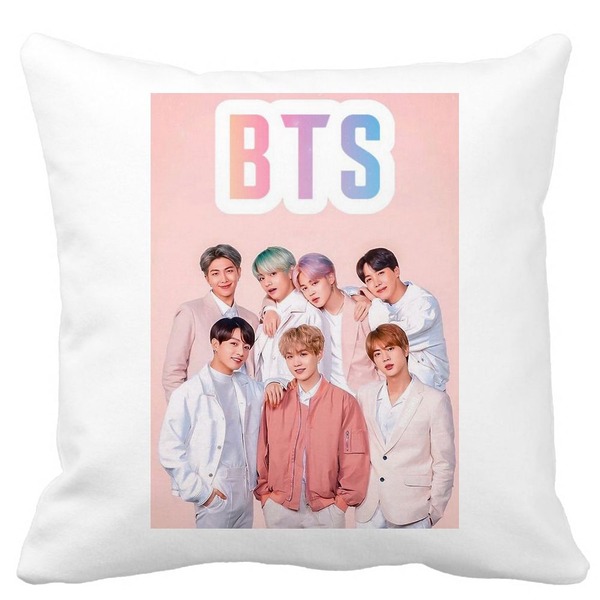 Perna Decorativa BTS Army 6, 40×40 cm, Alba, Mata, Husa Detasabila, Burduf 3 bscalbmat0782