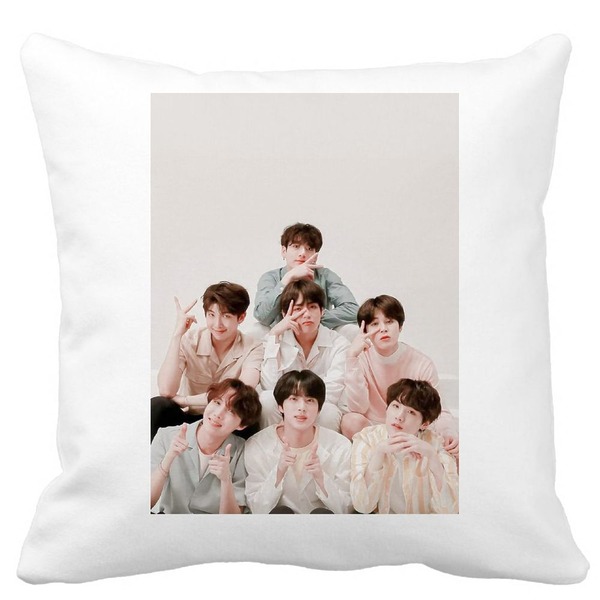 Perna Decorativa BTS Army 7, 40×40 cm, Alba, Mata, Husa Detasabila, Burduf 3 bscalbmat0783
