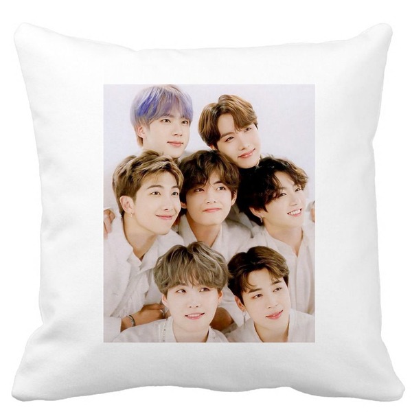 Perna Decorativa BTS Army 10, 40×40 cm, Alba, Mata, Husa Detasabila, Burduf 3 bscalbmat0786