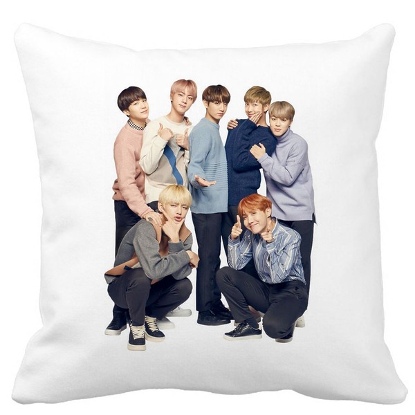 Perna Decorativa BTS Army 11, 40×40 cm, Alba, Mata, Husa Detasabila, Burduf 3 bscalbmat0787