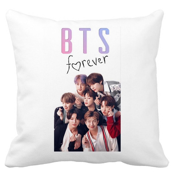 Perna Decorativa BTS Army 13, 40×40 cm, Alba, Mata, Husa Detasabila, Burduf 3 bscalbmat0789