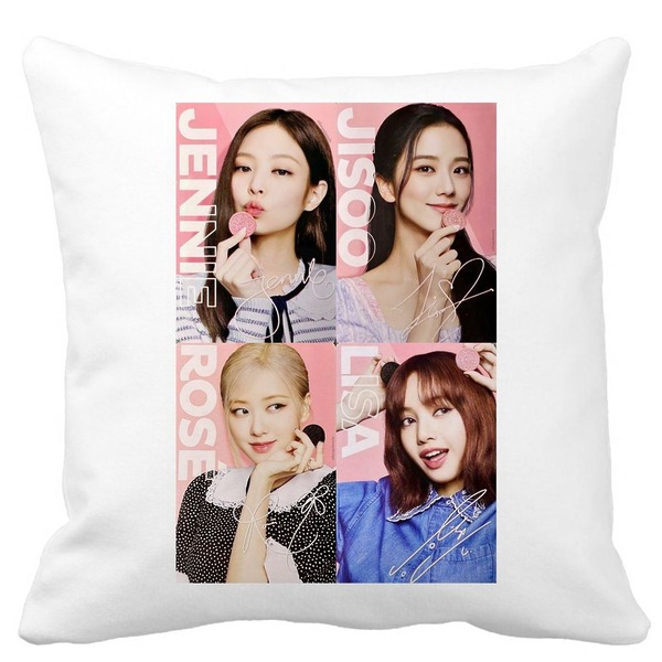Perna Decorativa BlackPink, Model 5, 40x40 cm, Alba, Mata, Husa Detasabila, Burduf 3 bscalbmat0790