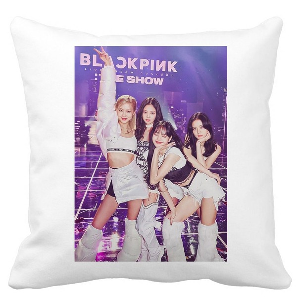 Perna Decorativa BlackPink, Model 7, 40x40 cm, Alba, Mata, Husa Detasabila, Burduf 3 bscalbmat0792