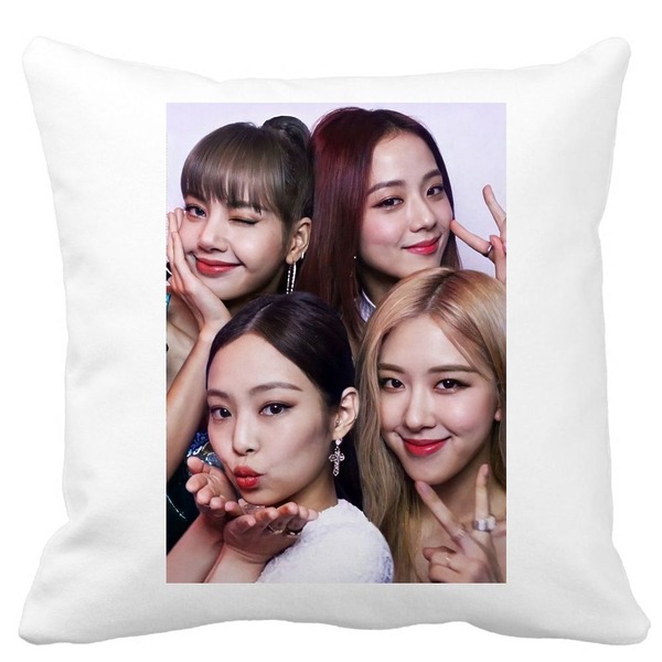 Perna Decorativa BlackPink, Model 8, 40x40 cm, Alba, Mata, Husa Detasabila, Burduf 3 bscalbmat0793