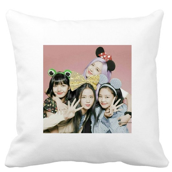Perna Decorativa BlackPink, Model 14, 40x40 cm, Alba, Mata, Husa Detasabila, Burduf 3 bscalbmat0798