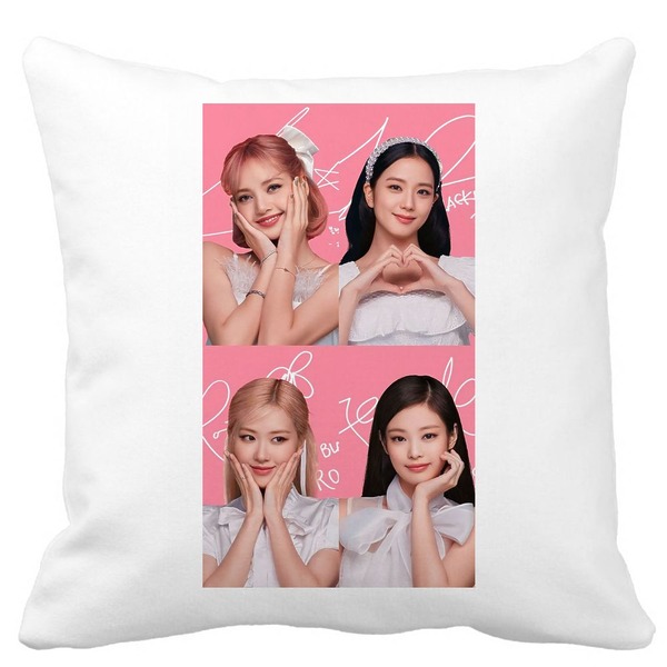 Perna Decorativa BlackPink, Model 15, 40x40 cm, Alba, Mata, Husa Detasabila, Burduf 3 bscalbmat0799