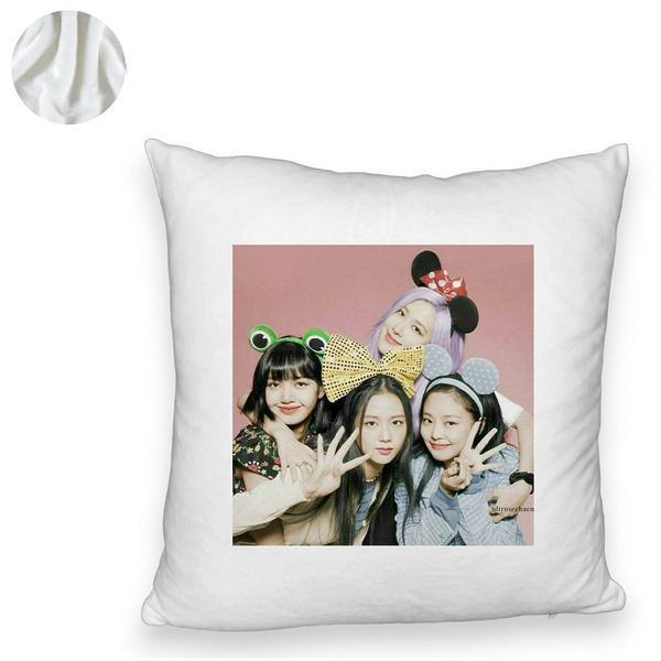 Perna Decorativa Fluffy BlackPink, Model 14, 45×45 cm, Cu fermoar 6 1 0002 bspff0798
