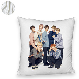 Alternative view of Perna Decorativa Fluffy BTS Army 11, 45×45 cm, Cu fermoar