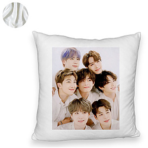 Alternative view of Perna Decorativa Fluffy BTS Army 10, 45×45 cm, Cu fermoar